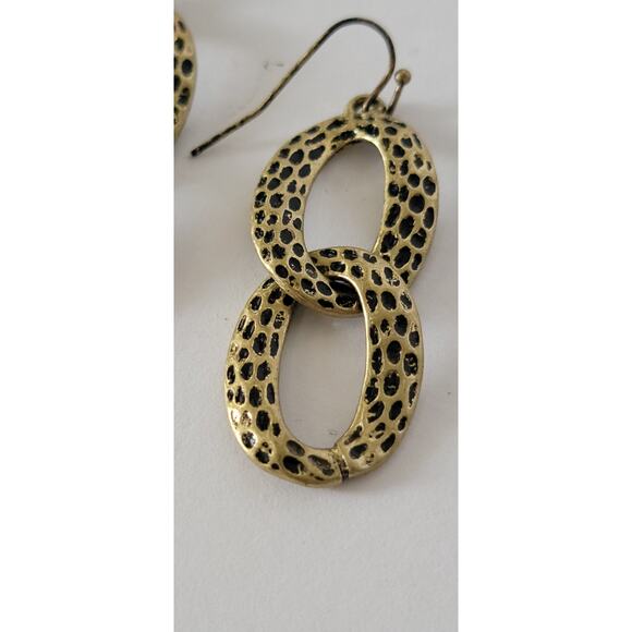 Vintage Avon Linked Oval Dangle Earrings - Picture 5 of 14